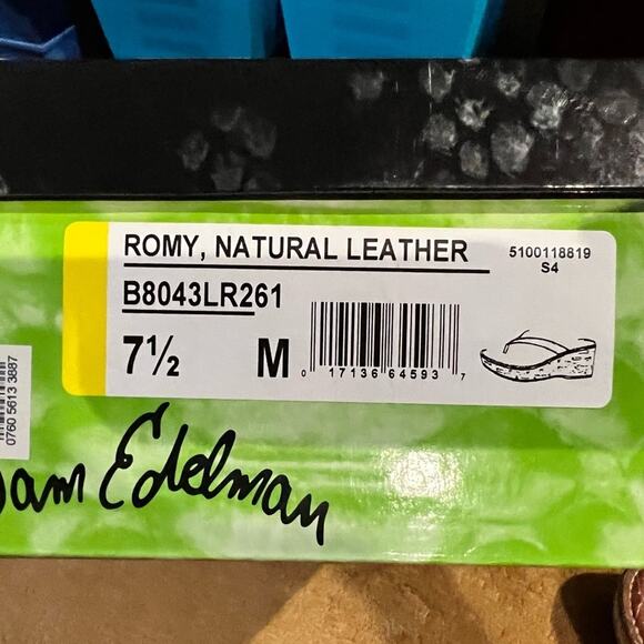 SAM Edelman Romy Cork and Leather Wedge/Platform Sandals size 7.5 - Picture 9 of 12